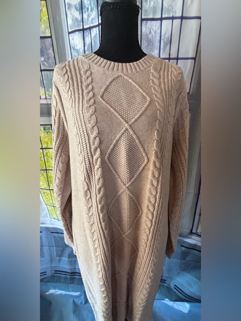 NWT torrid Beige Cable Knit Crewneck Sweater
